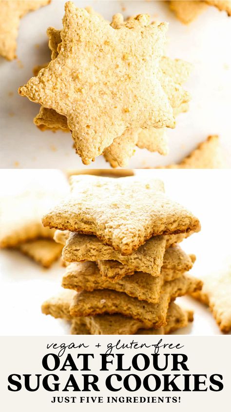 Oat Flour Cookie Recipes, Oat Flour Christmas Cookies, Gluten Free Oat Flour Recipes, Cookies Made With Oat Flour, Gluten Free Desserts Oat Flour, Oat Flour Cookies Healthy, Oat Flour Sugar Cookies, Easy Oat Flour Cookies, Oat Flour Crackers