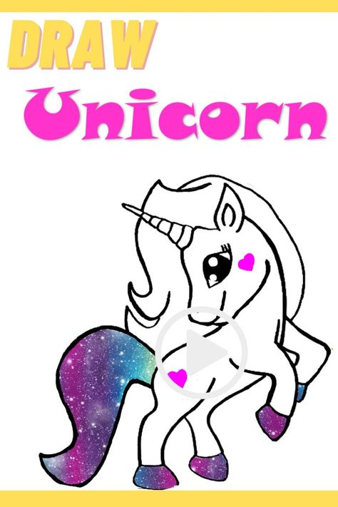 How To Draw a unicorn easy 🦄🦄🦄🦄 _ easy drawing for beginners, step by step - easy drawing Easy To Draw Unicorn, Unicorn Drawings Easy, Draw A Unicorn Easy, Unicorn Drawing For Kids, How To Draw Unicorns For Kids, How To Draw A Unicorn Easy Kids, Simple Unicorn Drawing, Unicorn Drawing Easy, How To Draw A Unicorn