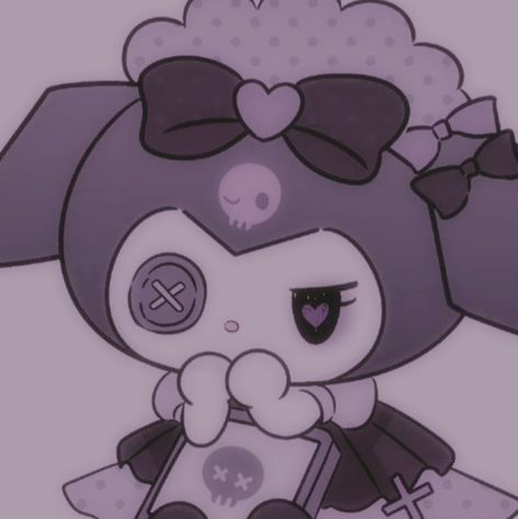 Kuromi Pfp Aesthetic Grunge, Goth Kuromi, Kuromi Pfp, Kuromi Icon, Feeling Angry, Pfp Cartoon, Cartoon Avatar, Hello Kitty Characters, Kitty Drawing