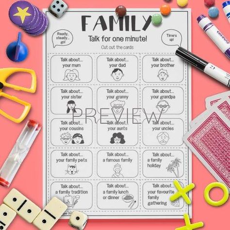 English Speaking Game, Speaking Games, Esl Kids, Vocabulary Instruction, Language Families, Worksheet For Kids, Conversation Cards, Speaking Activities, Vocabulary Worksheets