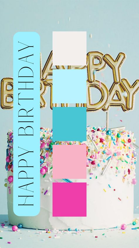 Happy Birthday Color Palette by Felicity & Lilac Events Birthday Cake Color Palette, Birthday Party Color Palette, Color Palette Birthday, Birthday Color Palette, Color Thesaurus, Colorful Birthday Party, Colorful Cakes, Color Pallets, Color Palettes