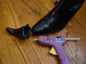 Bubblegum and Duct Tape: Witch's Boots Tutorial Diy Witches Shoes Halloween Decorations, Witches Boots Diy, Diy Witch Shoes Decor, Witches Shoes Diy, Diy Witch Boots Decor, Witch Boots Diy, Witch Boots Decor, Witch Shoes Diy, Witch Legs Diy