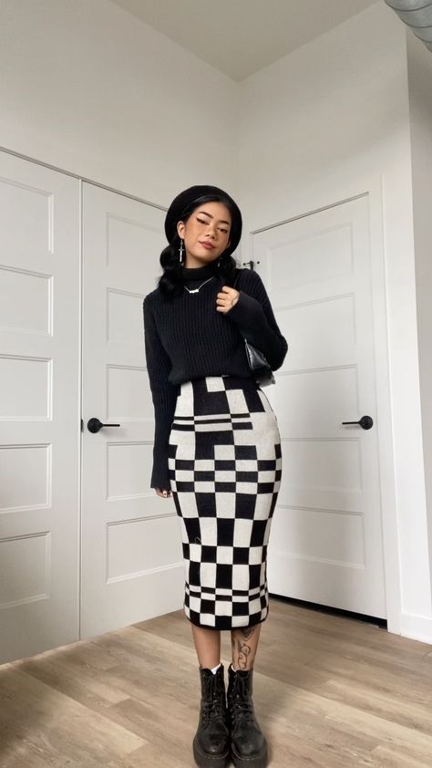 megmurayama on Instagram: sweater is american apparel, dress is from aliexpress Doc Platforms, Style Aesthetics, Alt Outfits, Corporate Outfits, Looks Vintage, Outfits Casuales, Modest Outfits, Look Cool, American Apparel