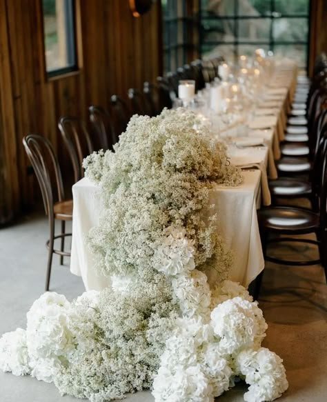 Gypsophila Wedding, Black And White Wedding Theme, Minimalist Wedding Decor, White Wedding Theme, All White Wedding, 2025 Wedding, White Wedding Flowers, Neutral Wedding, Tuscany Wedding