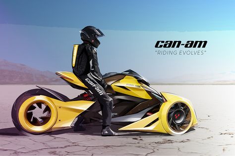 What a Can-Am Spyder Shoulda Been – Yanko Design Fast Go Karts, Three Wheeled Car, Bangunan Minecraft, Custom Street Bikes, Riding A Motorcycle, Tricycle Bike, Custom Sport Bikes, Can Am Spyder, Reverse Trike