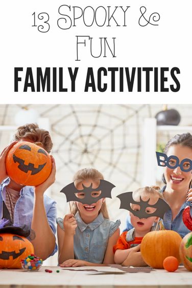 13 of the Best Spooky & Fun Family Activities Family Halloween Activities, Halloween Games Activities, Halloween Themed Snacks, Halloween Craft Kits, Diy Halloween Party, Fun Halloween Activities, Pumpkin Decorating Contest, Halloween Goodie Bags, Kid Friendly Halloween