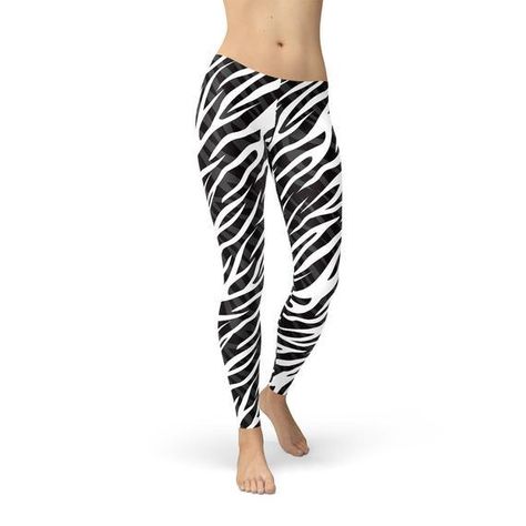 Zebra Leggings, Womens Printed Leggings, Rocker Look, Animal Print Design, Zebra Animal, Athleisure Leggings, Zebras Animal, Printed Tights, Spandex Pants