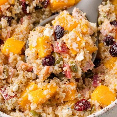 Fall Quinoa Salad Recipes, Autumn Quinoa, Maple Mustard Vinaigrette, Fall Quinoa Salad, Fall Quinoa, Creamy Coleslaw Recipe, Mandarin Orange Salad, Vegan Butternut Squash Soup, Quinoa Recipes Healthy