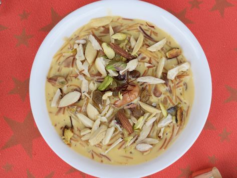 Sheer khurma is a creamy milk pudding made with dates and vermicelli. Traditionally made during Eid ul-Fitr, this rich dessert is perfect for any special occasion. Sheer Korma, Sheer Khurma, Milk Pudding, Rich Desserts, Dry Fruit, Eid Ul Fitr, Golden Raisins, Cardamom Powder, Clarified Butter