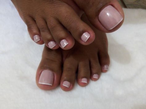 Dark Skin Pedicure, French Pedicure Black Women, Toe Nail Colors Black Women, Pedicure Black Women, Nude Toe Nails, Bridal Toe Nails, Dark Skin Nail Polish, Natural Nails Manicure, Feet Nail Design