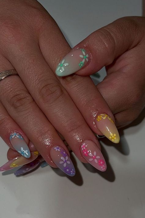 Spring Acrylic Nails, Colorful Nail, Colorful Nails, Acrylic Nails Designs, Cute Nail Ideas, Vacation Nails, Colorful Nail Designs, Trendy Nail Design, Easter Nails