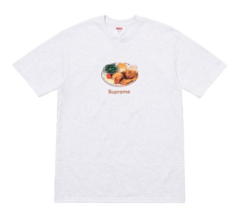 Supreme Chicken, Streetwear Tshirt Design, Trendy Shirt Designs, White Prints, Tee Shirt Designs, Streetwear Tshirt, Grey Tee, Teen Fashion Outfits, Ash Grey