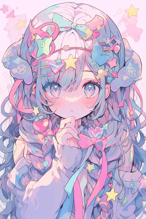 Anime Idol Art, Midjourneyart Anime, Pastel Anime Art, Cute Kawaii Pictures, Kawaii Aesthetic Anime, Magical Fruit, Anime Pastel, Cute Kawaii Anime, Pastel Kawaii