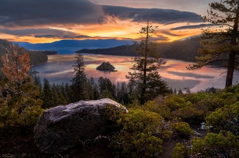 Lake Tahoe Sunrise Photography Locations - Firefall Photography Lake Tahoe Photography, Tahoe Photography, Autumn Lake, Public Park, Lake Forest, Before Sunrise, Beautiful Autumn, Location Photography, Sunrise Photography