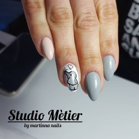 Elephant Nails Acrylic, Elephant Nail Designs, Elephant Nail Art, Elephant Nails, Baby Shower Nails, Elephant Colour, September Nails, Baby Birthday Themes, Work Nails