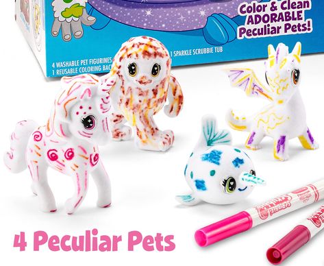 CRAYOLA Washimals Peculiar Pets - Colour and Wash Playset - Unicorn, Owl, Dragon, Yeti - Creative Colouring Crafts Kit, Gift Set with Washable Marker Pens : Amazon.co.uk: Toys & Games Crayola Washimals, Owl Dragon, Washable Markers, Marker Pen, Craft Kits, Toys Games, Markers, Gift Set, Figurines