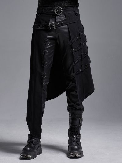 Metal Outfit Men, Punk Kilt, Vkei Fashion, Gothic Fashion Men, Steampunk Skirts, Metal Outfit, Steampunk Shoes, Steampunk Dress, Irregular Skirt