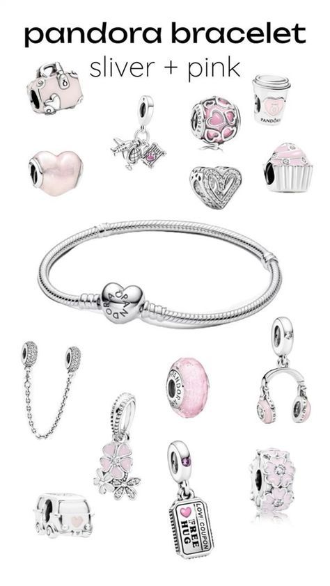 Cute Pink Pandora Charms, Pandora Pink Charms, Cute Pandora Charms, Cute Pandora Bracelet, Pink Pandora Charms, Pandora Charms Pink, Pink Charms, Pandora Bracelet Ideas, Pandora Bracelet Charms Ideas