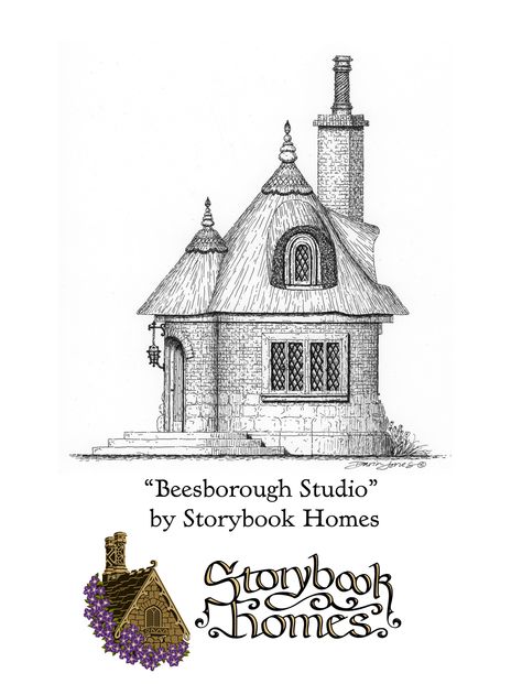 The Beesborough Studio, designed by Storybook Homes in the Truly Timeless Collection. English Cottage Guest House, English Cottage Plans, Storybook Cottage House Plans, Storybook House Plan, English Cottage House Plans, Cottage Drawing, Building Drawings, Architecture Artwork, Cottage Studio