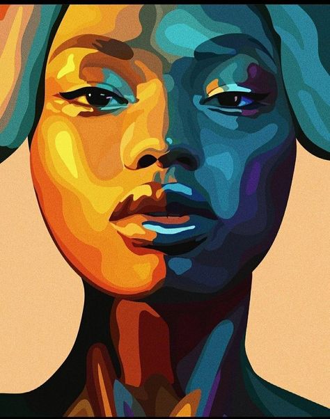 Pop Art Faces Woman, Pop Art Portraits Faces, Abstract Woman Painting Faces, Abstract Portrait Painting Faces, Vector Art Portrait, Digital Art Software, Corel Painter, Abstract Face Art, Professional Paintings