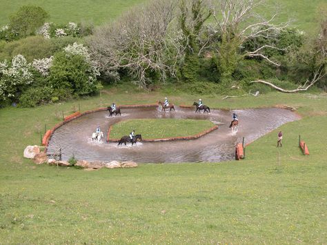 Horse Pool, Horse Obstacles, Horse Turnout Paddock, Horse Stables Uk, Paddock Trail, Ranch Horse Trail Obstacles, Extreme Trail Horse Obstacles, Horse Paddock, Cross Country Jumps