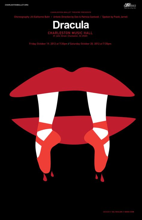 Charleston Ballet Theatre 2012-13 Ballet Poster Design, Conceptual Poster, Dracula Poster, Theater Posters, Ballet Poster, Symmetrical Balance, Play Poster, Ballet Posters, Graphic Design Collection