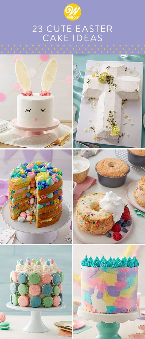 Welcome the coming of a new season with these adorable Easter cake ideas. Whether you’re looking for a cute bunny cake or something to wow your friends and family, these 23 Easter cakes are sure to sweeten your celebration! #wiltoncakes #cakes #cakedecorating #cakeideas #cakeinspiration #homemade #baking #easter #eastercake #bunnycake #easterbunny #easteregg #spring #flowers #buttercream #mini #macarons #cookies #shapedcake #cross #pastels #watercolor #fruit #easy #simple #basic #beginner Simnel Cake Easter, Easy Easter Cake, Easter Cake Ideas, Easter Desserts Cake, Easter Cake Easy, Easter Cake Decorating, Easter Cake Recipes, Cake Easter, Lamb Cake