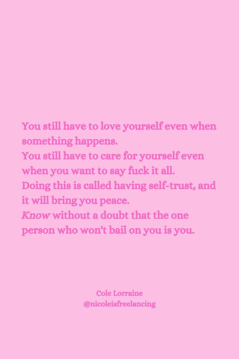 Building self-trust is one of the most powerful things you can do for inner healing or addiction recovery. Learn to rely on yourself, care for yourself, and love yourself through any situation! <3 #selftrust #selflove #healingjourney How To Heal Yourself, Healing Affirmations, Learning To Love Yourself, Self Healing Quotes, Quotes Deep Feelings, Self Healing, Love Yourself Quotes, Healing Journey, Bible Verses Quotes Inspirational