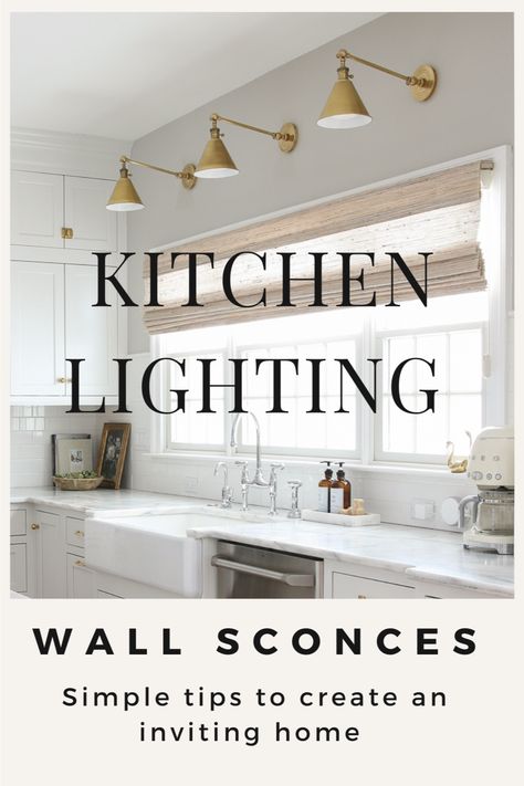 Kitchen Lighting Tall Ceilings, Wall Mounted Lights Over Kitchen Sink, Lightning Above Kitchen Sink, Over Cabinet Lighting Kitchen, Kitchen Wall Lighting Fixtures, Over Window Lighting Kitchen, Wall Lights For Kitchen, Scones Over Kitchen Window, Picture Light Over Kitchen Window