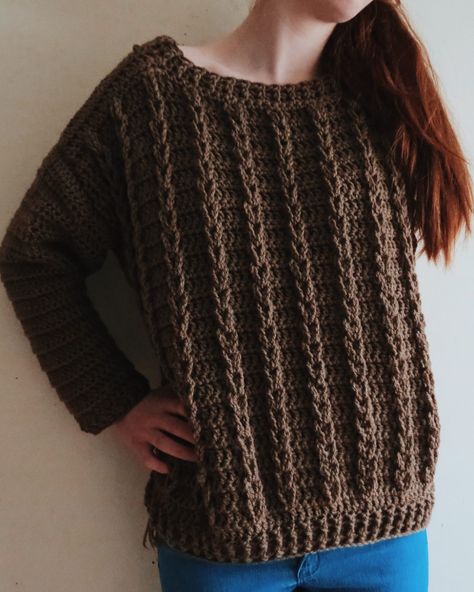 Cable Sweater Pattern, Start Crocheting, Crochet Sweater Free, Crochet Sweater Pattern Free, Crochet Jumper, Crochet Cable, Crochet Size, Minecraft Pixel Art, Crochet Clothing