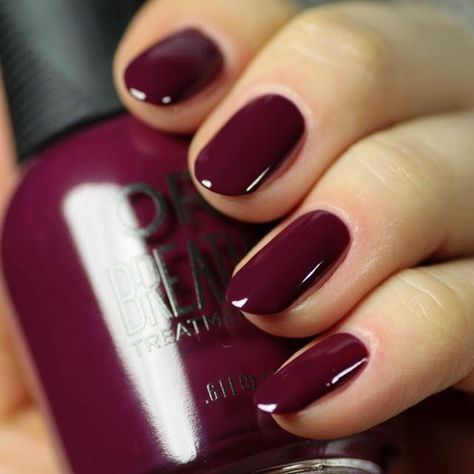 Boring Nails, Orly Breathable, Purple Manicure, Plum Nails, Milky Nails, Maroon Nails, Purple Nail, Makijaż Smokey Eye, Summer Nails Colors