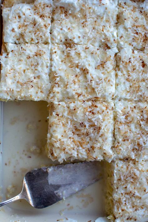 Coconut Tres Leches Cake Tres Leches Recipe Authentic, Raspberry Tres Leches Cake, Tres Leches Cake Recipe Coconut, Tres Leches Cake Flavors, Tres Leches Cake Coconut, Tes Leches Cake, Tres Leches Flavors, September Treats, Toasted Coconut Tres Leches Cake