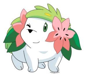 Shaymin is a small, white hedgehog-like cutest Pokemon. In Land Forme, it has green grass-like fur on its back and a pink flower with two leaves on each side of its head, which resembles the Gracidea flower. Several Gracidea-like flowers also appear on its back whenever it feels comfortable, but when it senses an impending danger, it rapidly hides it back. Its legs are short and its underside is plump. Shaymin is the smallest Mythical Pokémon to date. Cutest Pokemon, Green Pokemon, Pokemon Sketch, Mythical Pokemon, Pokemon Characters, Cute Pokemon, Pokemon Art, How To Make Paper, Pink Flower