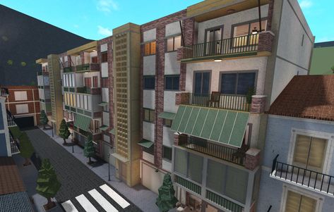 Japanese House Layout Bloxburg, Zaibatsu Roblox Apartment, Bloxburg Japanese Apartment, Bloxburg Tokyo City Layout, Bloxburg Mini Town, Bloxburg City House, Bloxburg Mall Exterior, Bloxburg Alleyway, City Building Bloxburg