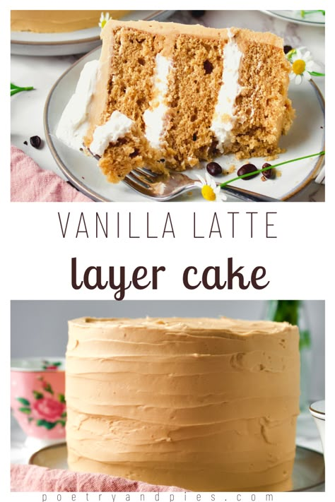 Vanilla Coffee Cake, Cupcakes White, Latte Cake, Espresso Cake, Elaborate Cakes, Coffee Desserts, Mocha Cake, Baking Journal, White Frosting