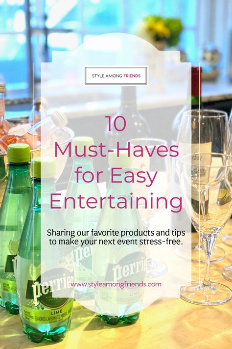 Looking to simplify your entertaining? We have compiled a list of ten essential items that can make hosting enjoyable and effortless. Explore the products we rely on for everything from dinner gatherings to cocktail soirées. #partyplanning #essentialitems #over50 #hosting #10tips Drink Set Up For Party, Entertaining Menu, Summer Workout Outfits, Hosting Friends, Beverage Tub, Tv Dinner, Easy Parties, Party Tips, Easy Entertaining