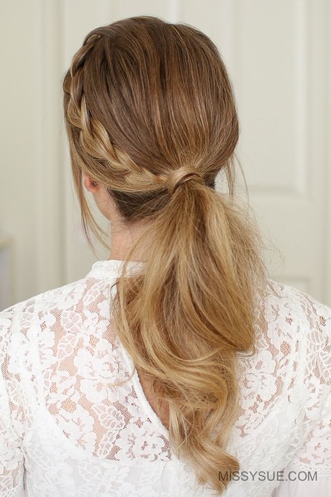 Lace Braid Ponytail, Three Strand Braid, Formal Ponytail, Missy Sue, Everyday Curls, Low Ponytail Hairstyles, Hair Spring, Stylish Ponytail, Rustic Wedding Hairstyles