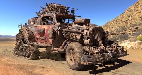 Madmax Car Concept Art, Post Apocalypse Vehicle, Post Apocalyptic Vehicle, Mad Max Vehicles, Wasteland Vehicles, Car In Desert, Zombie Survival Vehicle, Apocalyptic Vehicles, Dieselpunk Vehicles