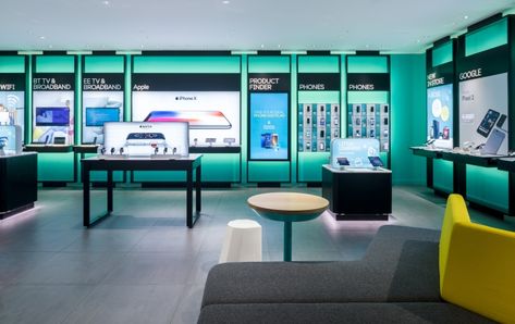 Electronics Store Design, Showcase Store, Interactive Retail, Concept Stores, Mobile Network, Store Interiors, Showroom Design, Retail Store Design, Retail Design Blog