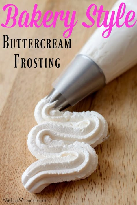 Bakery Style Buttercream frosting. Made just like a bakery and the BEST buttercream frosting you will ever make! The Best Buttercream Frosting, Best Buttercream Frosting, Homemade Buttercream Frosting, Best Buttercream, Icing Recipes, Vanilla Buttercream Frosting, Buttercream Frosting Recipe, Icing Frosting, Dessert Aux Fruits