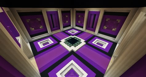 Minecraft End Portal Room Design, Minecraft Portal Room Ideas, Minecraft End Portal Design, Portal Room Minecraft, End Portal Room, End Portal Design, Nether Portal Room, Minecraft Enchantment Room, Portal Room