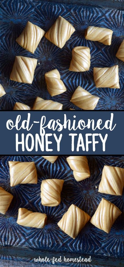 Honey Candy Recipe Simple, Homemade Taffy Recipe, Taffy Pulling Party, Saltwater Taffy Recipe, Honey Products Ideas, Honey Chews, Bit O Honey Recipe, Honey Taffy Recipe, Honey Candy Recipe