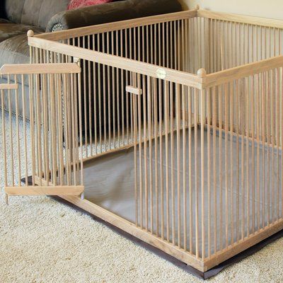 Pupperton 24" Red Oak Pet Exercise Pen Color: Golden Oak, Hinge: Right K9 Kennels, Pet Pen, Dog Crate Cover, Dog Gadgets, Play Pen, Pet Resort, Dog Pen, Crate Cover, Dog Playpen