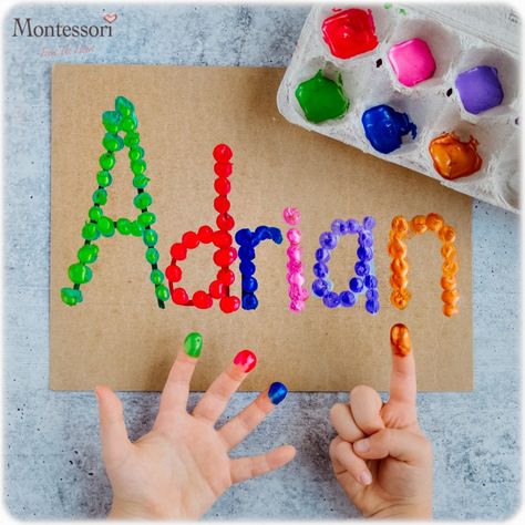 Name Activities Preschool, Finger Painting For Kids, Aktiviti Tadika, Name Recognition, All About Me Preschool, Name Crafts, Painting Activities, Preschool Art Activities, Aktivitas Montessori