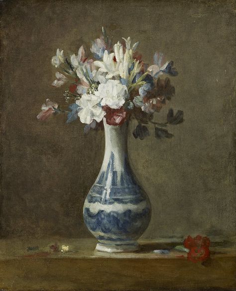 Jean-Baptiste-Siméon Chardin "A Vase of Flowers" 1750 | Flickr A Vase Of Flowers, Vase Flowers, Vase Of Flowers, Still Life Flowers, Oil Painting For Sale, Framed Oil Painting, Images Vintage, Tile Murals, Oil Painting Reproductions