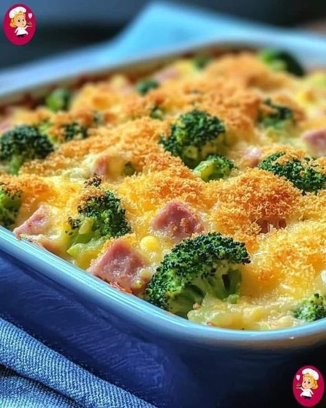 old fashion family recipes | Cheesy Broccoli and Ham Casserole | Facebook Broccoli And Ham Casserole, Ham Broccoli Rice Casserole, Ham And Broccoli Casserole, Cheesy Ham Casserole, Ham Broccoli, Cheesy Ham, Ham Casserole, Cheesy Broccoli, Bisquick Recipes