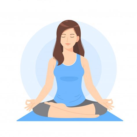 Beautiful woman cartoon meditate Premium... | Premium Vector #Freepik #vector #people #woman #girl #character Mediation Drawing, Cartoon Meditation, Meditation Cartoon, Meditation Drawing, Meditating Woman, Yoga Cartoon, Namaste Art, Yoga Drawing, Yoga App