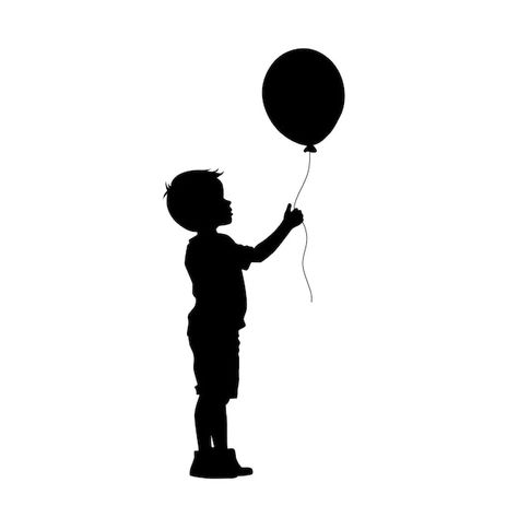 Children Silhouettes, Boy Silhouette, Unique Words Definitions, Its A Girl Balloons, White Balloons, Unique Words, Silhouette Art, Iconic Photos, Art Portrait