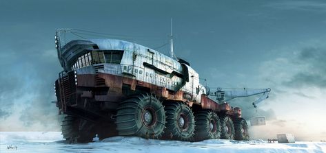 Arctic Explorer, Rob (Woko) Watkins on ArtStation at https://www.artstation.com/artwork/NG0GP Arctic Explorer, Snow Vehicles, Arctic Explorers, 3d Studio, Expedition Vehicle, Ex Machina, Vehicle Design, Armored Vehicles, Dieselpunk