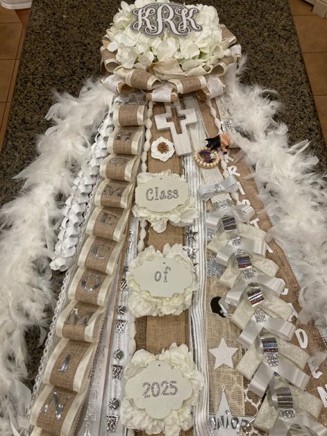 Homecoming Cow Mums Homecoming, Hoco Braids Mum, Western Theme Homecoming Mums, Crafty Bug Homecoming Mum, Homecoming Mum Name Chain, Sr 25, White Mums, Homecoming, Burlap